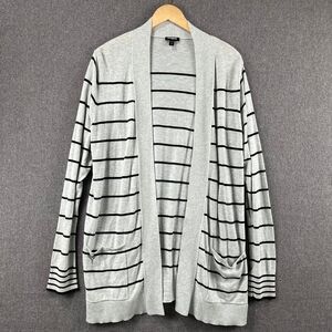 Express Cotton Blend Open Front Cardigan Lightweight Layering Pocket XL